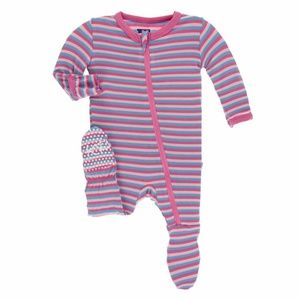 KicKee Pants Print Footie with Zipper–Flamingo Ann